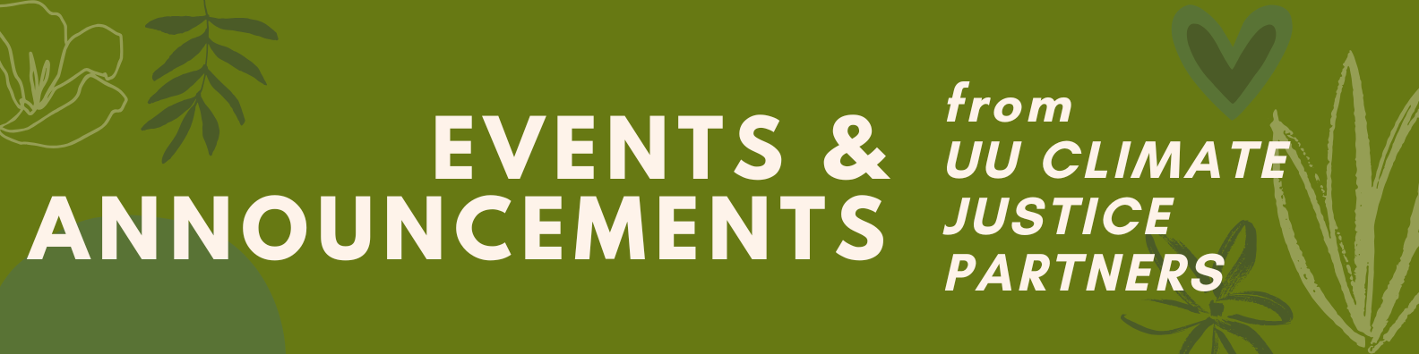 Events and announcements from UU climate justice partners